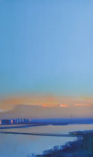 Image of View of the South Bridge by Igor Nekraga, size: 100х60, made of Acrylic on canvas, Painting medium, from Київ, part of the Acrylics series, priced at $1300 Photo 2 of 4.