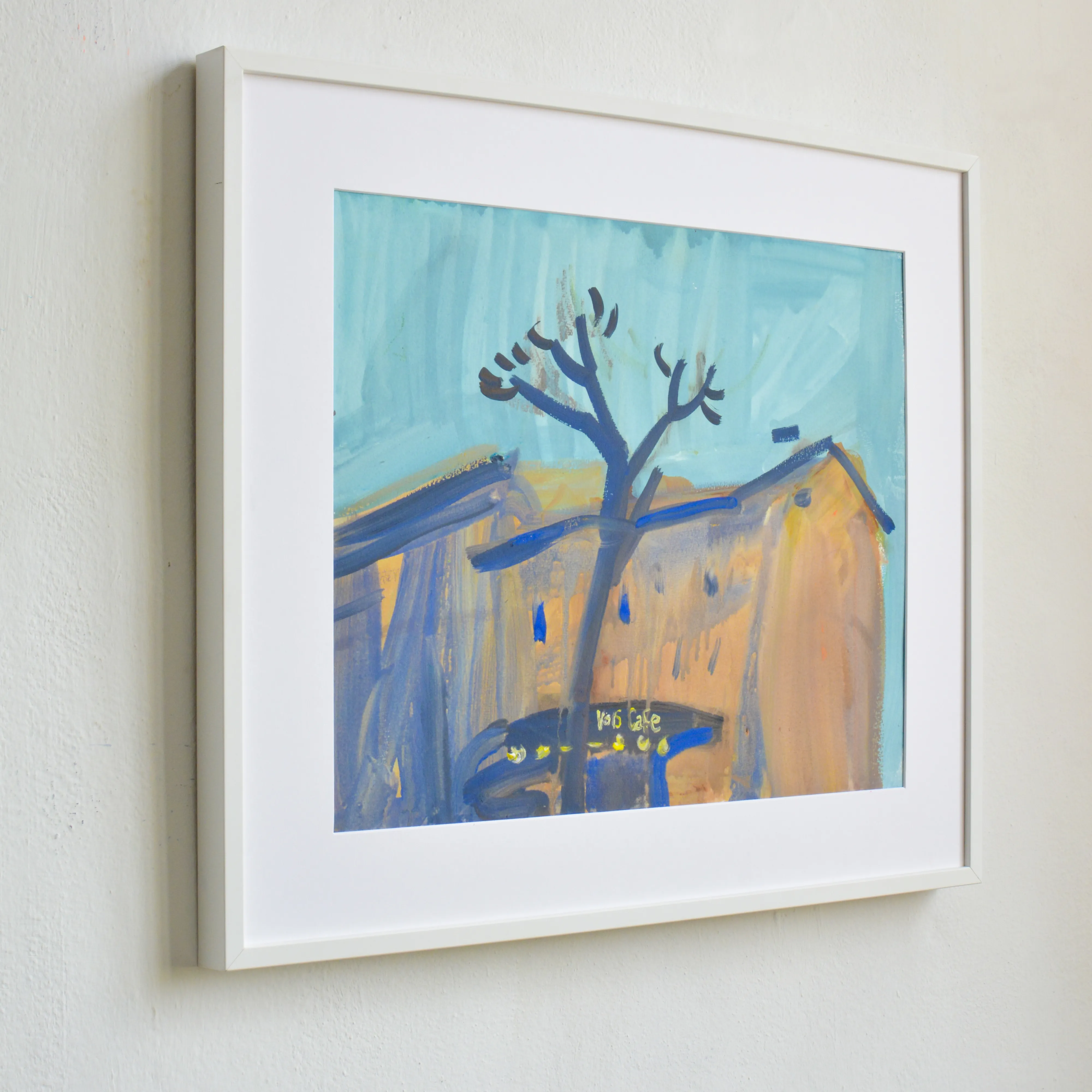 Image of Vois Cafe by Igor Nekraga, size: 40x50 cm, made of Gouache on paper, Painting medium, from Ukraine, part of the Gouaches series, priced at $400 Photo 3 of 4.