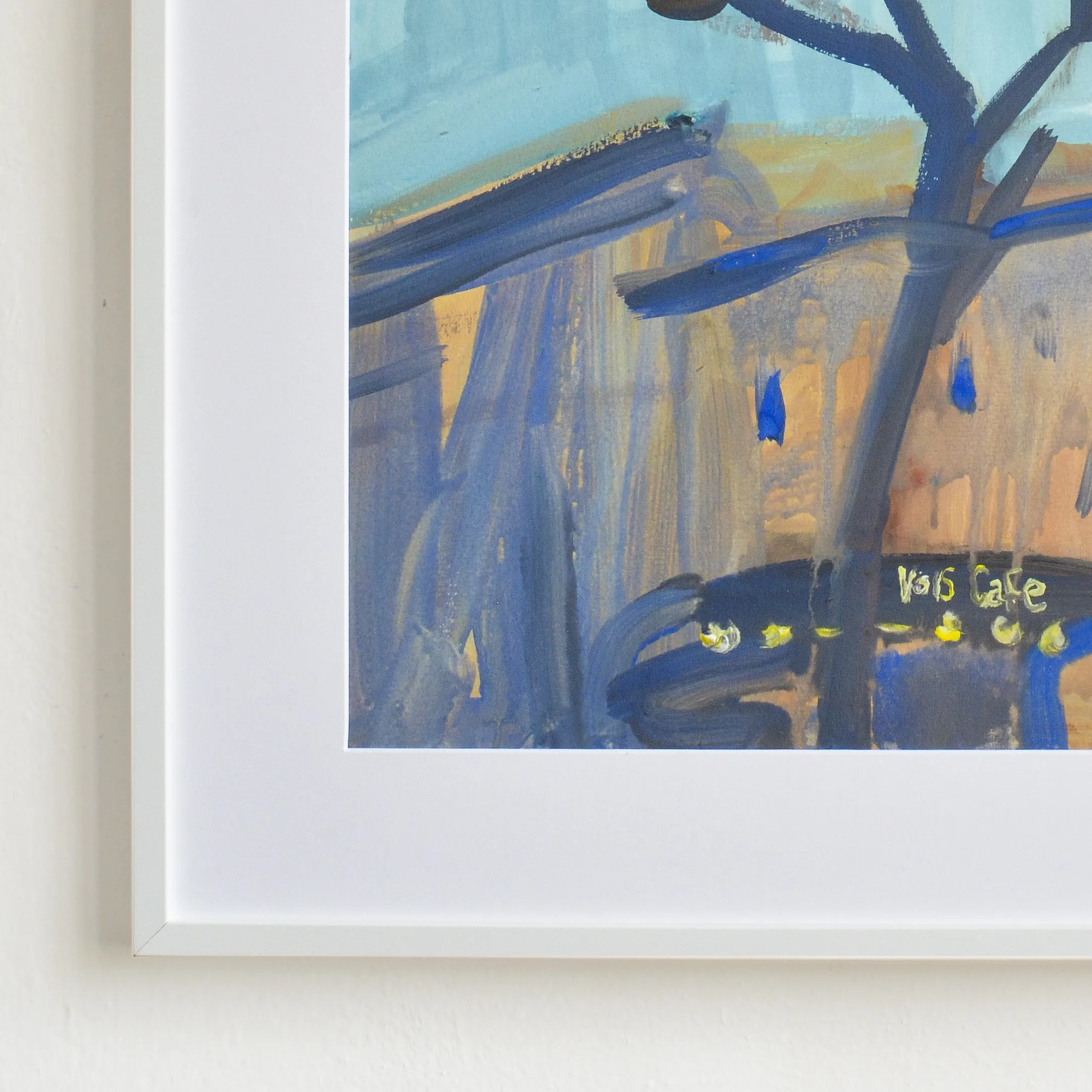 Image of Vois Cafe by Igor Nekraga, size: 40x50 cm, made of Gouache on paper, Painting medium, from Ukraine, part of the Gouaches series, priced at $400 Photo 4 of 4.