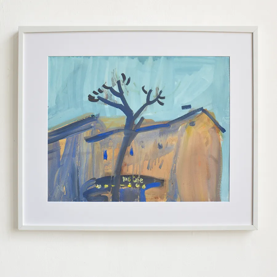 Image of Vois Cafe by Igor Nekraga, size: 40x50 cm, made of Gouache on paper, Painting medium, from Ukraine, part of the Gouaches series, priced at $400 Photo 1 of 4.