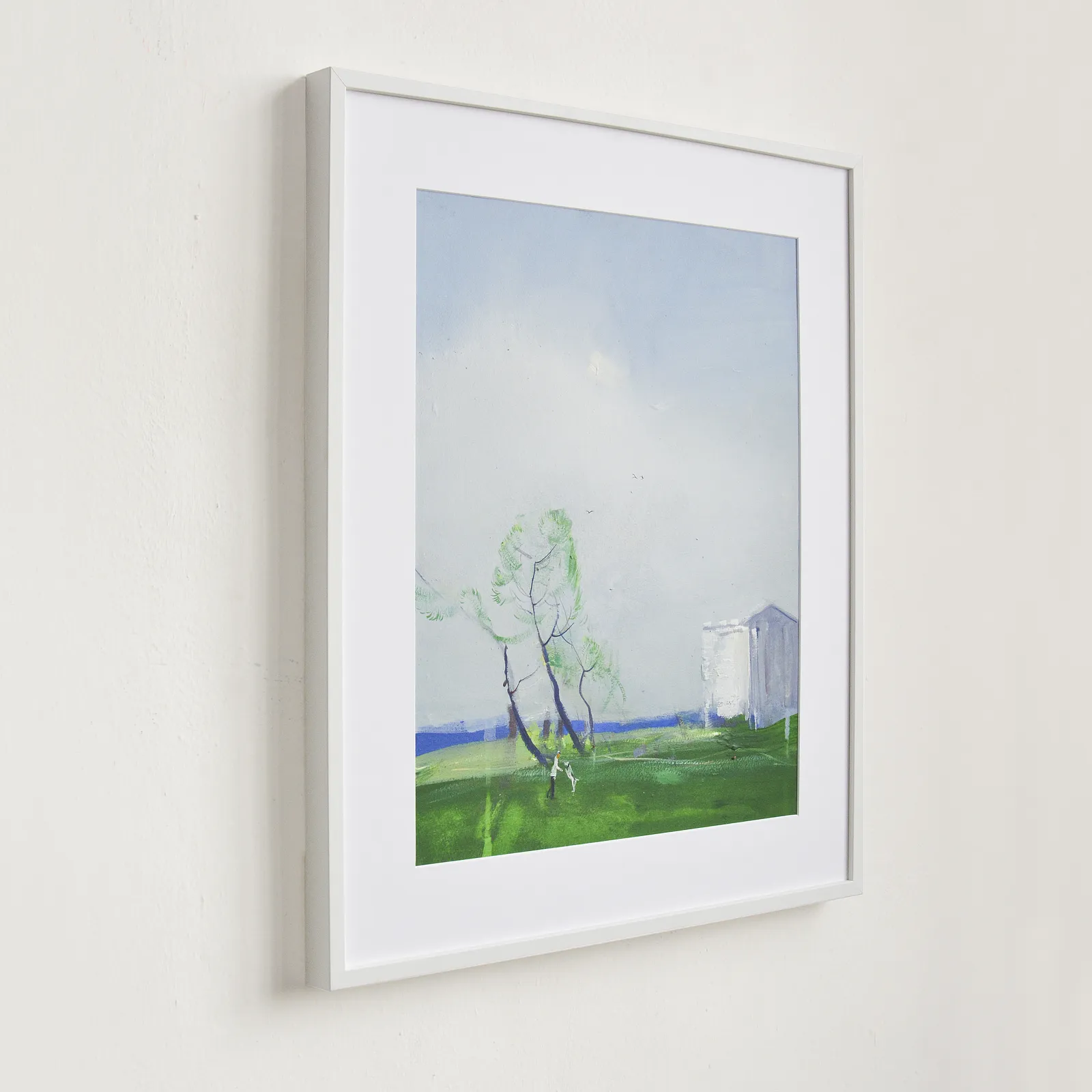 Image of Walking with dog. Peyzazhka by Igor Nekraga, size: 50x40, made of Gouache on paper, Painting medium, from Ukraine, part of the Gouaches series, priced at $500 Photo 3 of 4.