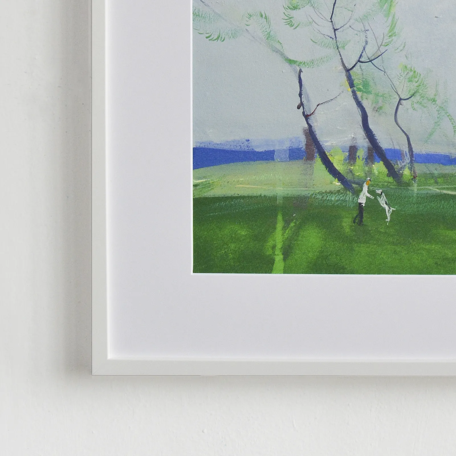 Image of Walking with dog. Peyzazhka by Igor Nekraga, size: 50x40, made of Gouache on paper, Painting medium, from Ukraine, part of the Gouaches series, priced at $500 Photo 4 of 4.