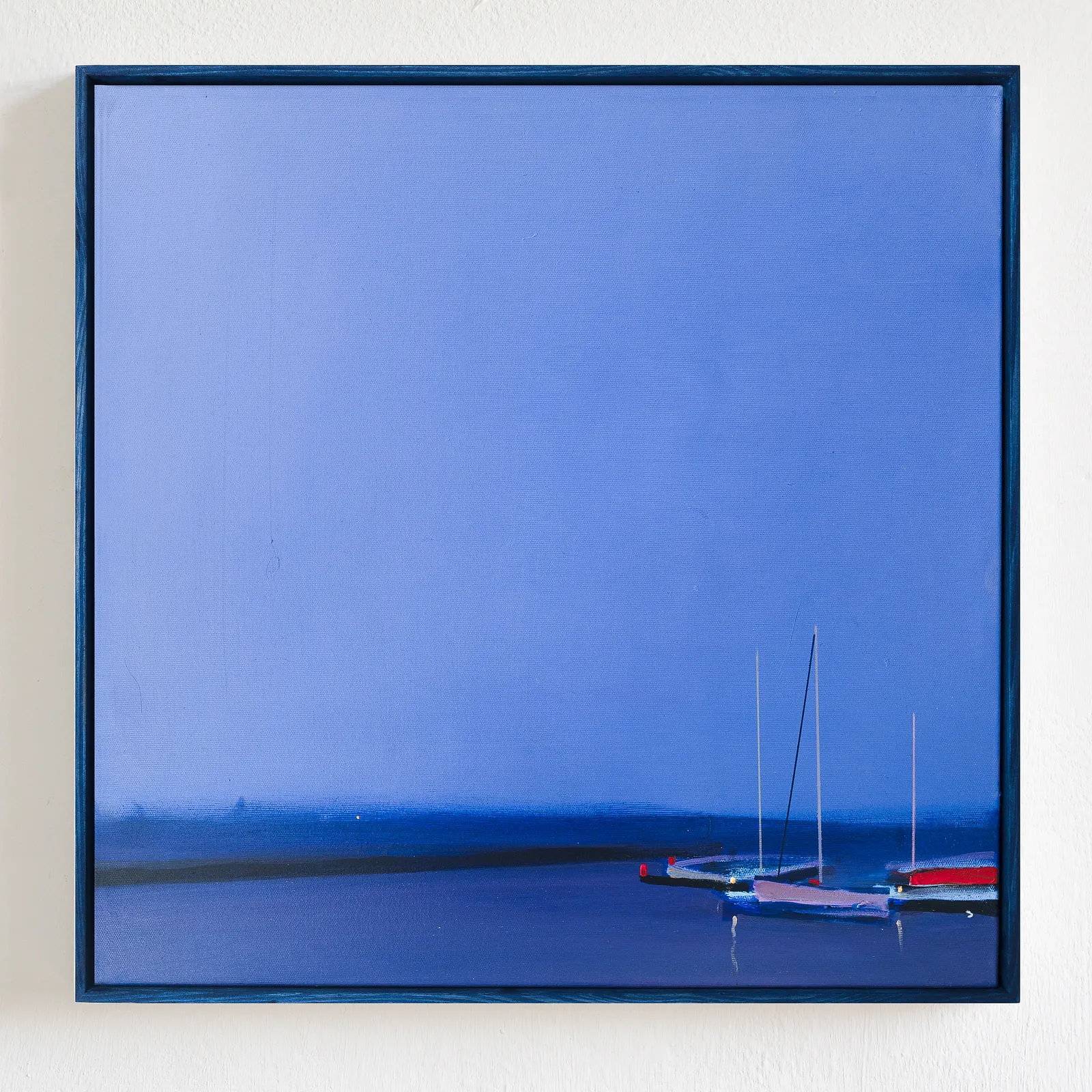 Image of Ships in port by Igor Nekraga, size: 50x50, made of Acrylic on canvas, Painting medium, from Ukraine, part of the Acrylics series, priced at $500 Photo 1 of 4.