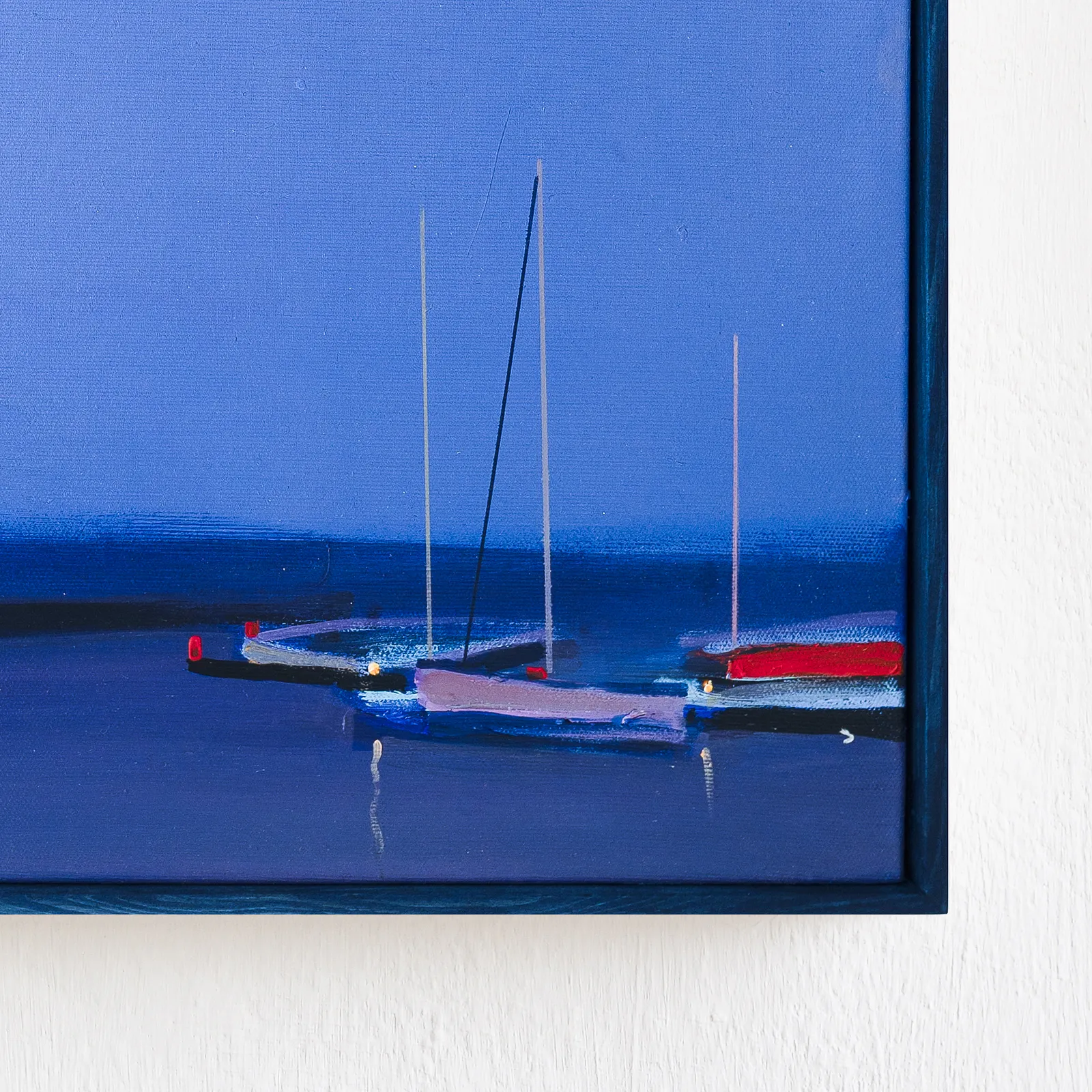 Image of Ships in port by Igor Nekraga, size: 50x50, made of Acrylic on canvas, Painting medium, from Ukraine, part of the Acrylics series, priced at $500 Photo 4 of 4.