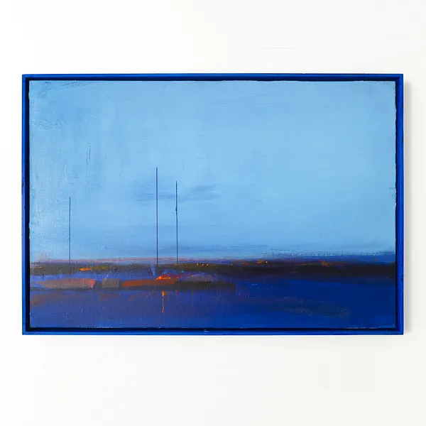 Image of Blue hour. Sea by Igor Nekraga, size: 40x60 cm, made of Acrylic on canvas, Painting medium, from Ukraine, part of the Acrylics series, priced at $500 Photo 1 of 4.
