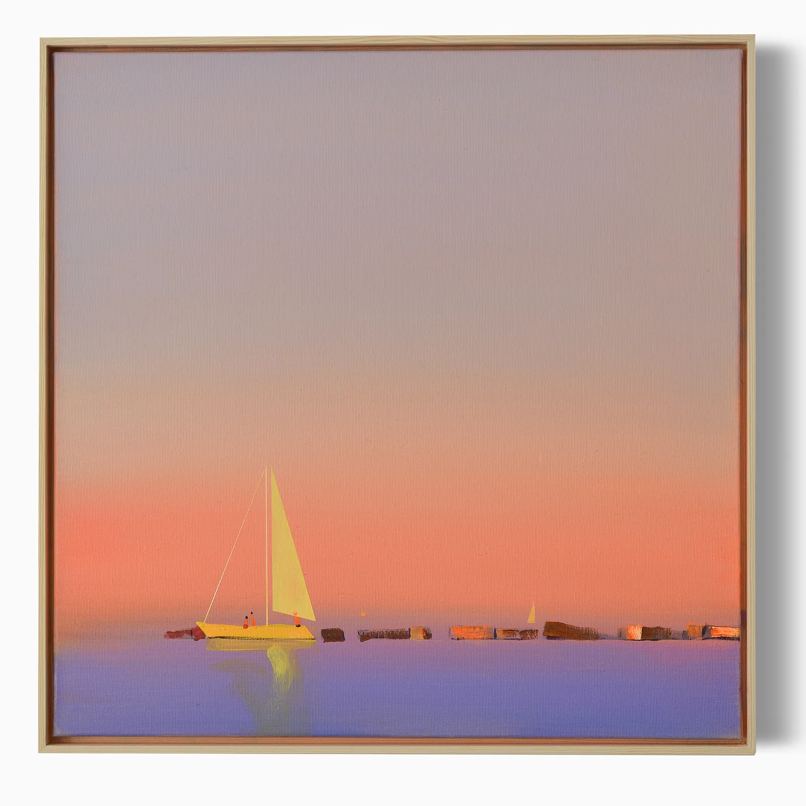 Image of Calm harbor by Igor Nekraga, size: 50x50, made of Acrylic on canvas, Painting medium, from Ukraine, part of the Acrylics series, priced at $500 Photo 1 of 5.