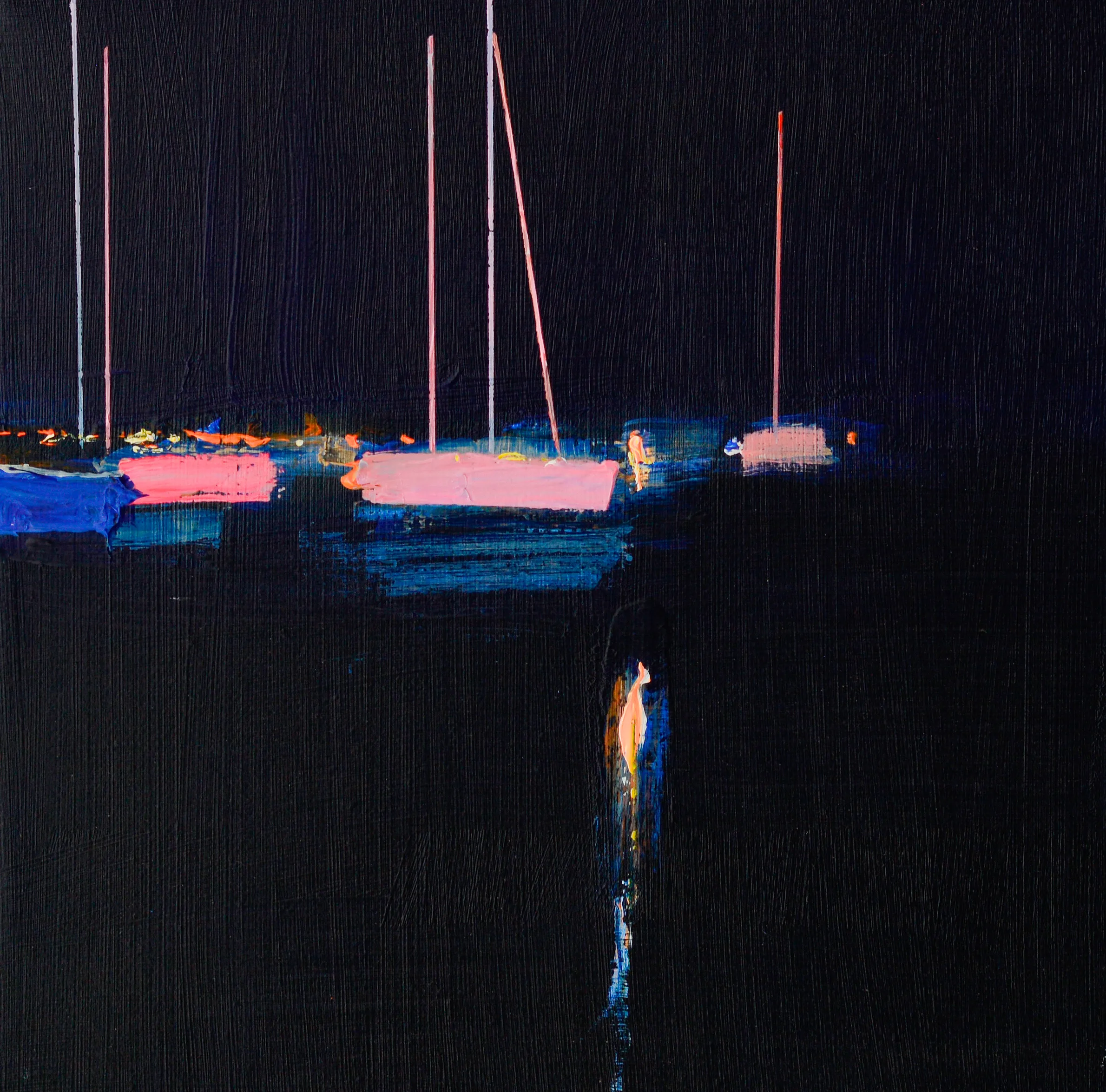Зображення "Port at night. Etude" від Igor Nekraha, розмір: 25x25 cm, матеріали: Acrylic on canvas, медіум: Живопис, місто: Ukraine, серія: Acrylics, ціна: $300 Фото 3 з 3.