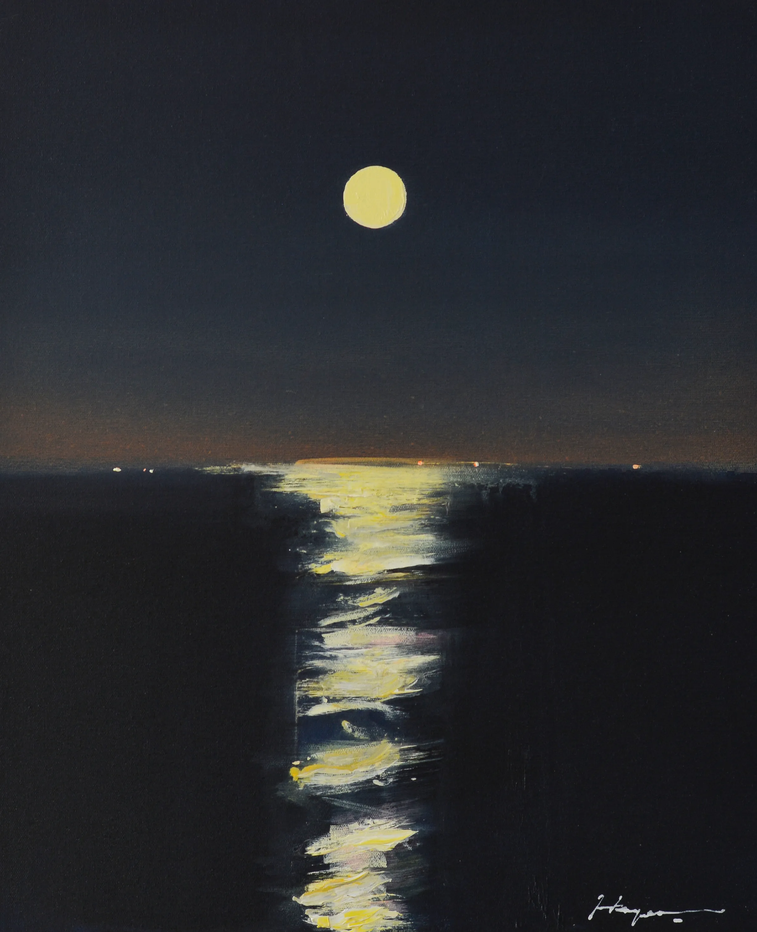 Image of Moonlight by Igor Nekraga, size: 60x50, made of Acrylic on canvas, Painting medium, from Ukraine, part of the Acrylics series, priced at $600 Photo 2 of 4.