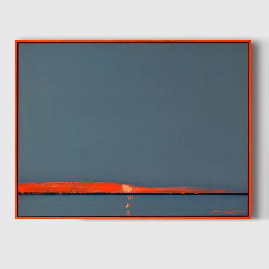 Image of Orange line by Igor Nekraga, size: 60x80, made of Acrylic on canvas, Painting medium, from Ukraine, part of the Acrylics series, priced at $700