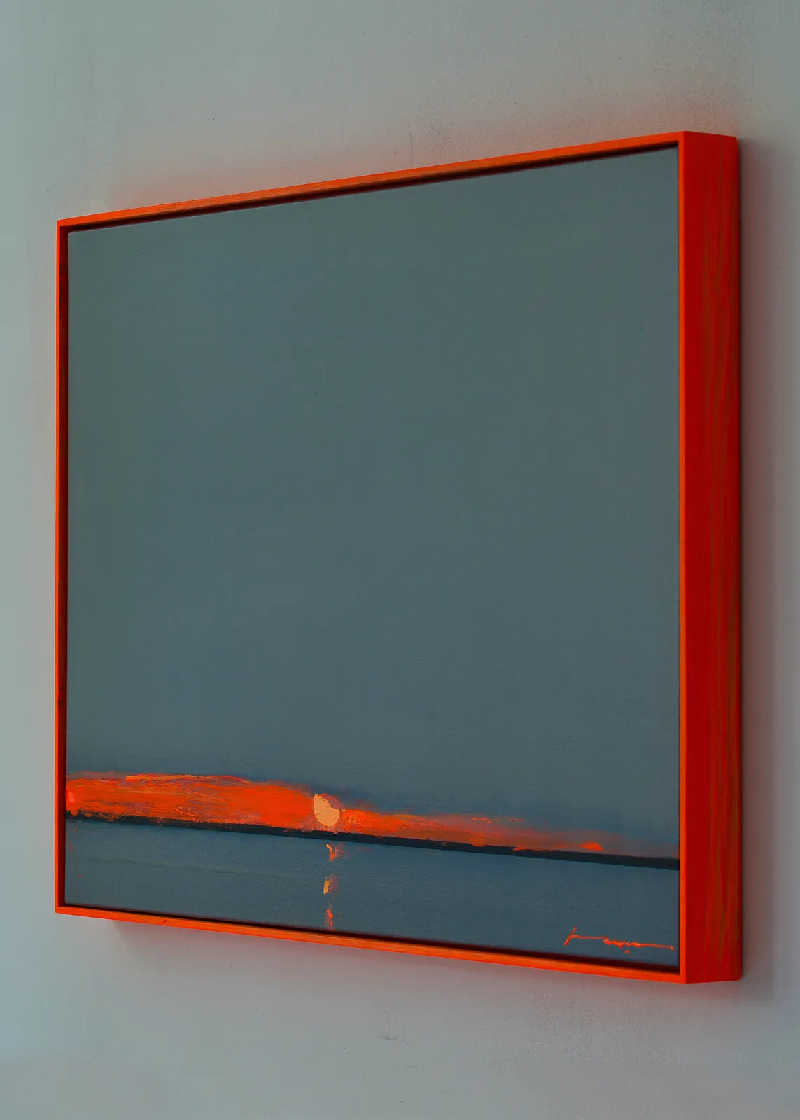 Image of Orange line by Igor Nekraga, size: 60x80, made of Acrylic on canvas, Painting medium, from Ukraine, part of the Acrylics series, priced at $700 Photo 3 of 4.