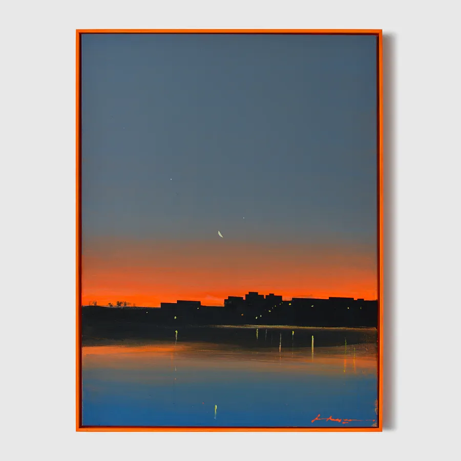 Image of Saltivka Hydropark. Evening by Igor Nekraga, size: 80x60 , made of Acrylic on canvas, Painting medium, from Ukraine, part of the Acrylics series, priced at $700