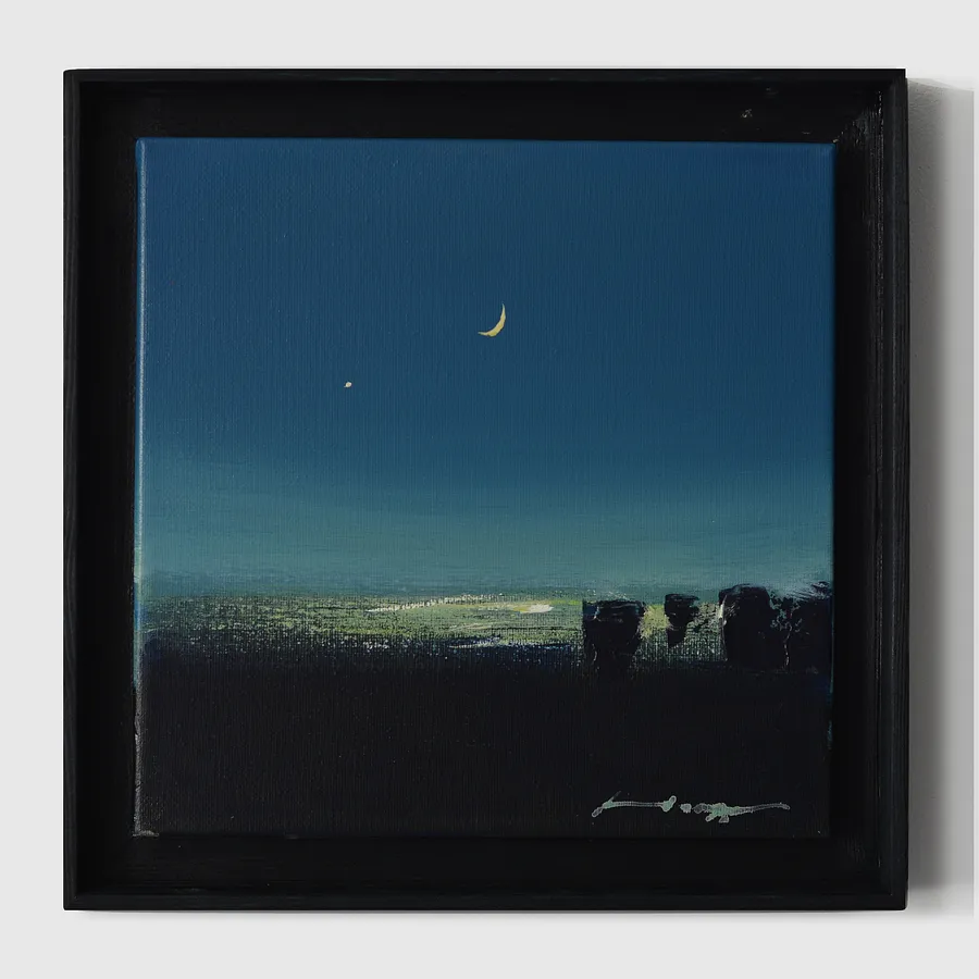 Image of Nightfall by Igor Nekraga, size: 25x25 cm, made of Acrylic on canvas, Painting medium, from Ukraine, part of the Acrylics series, priced at $300