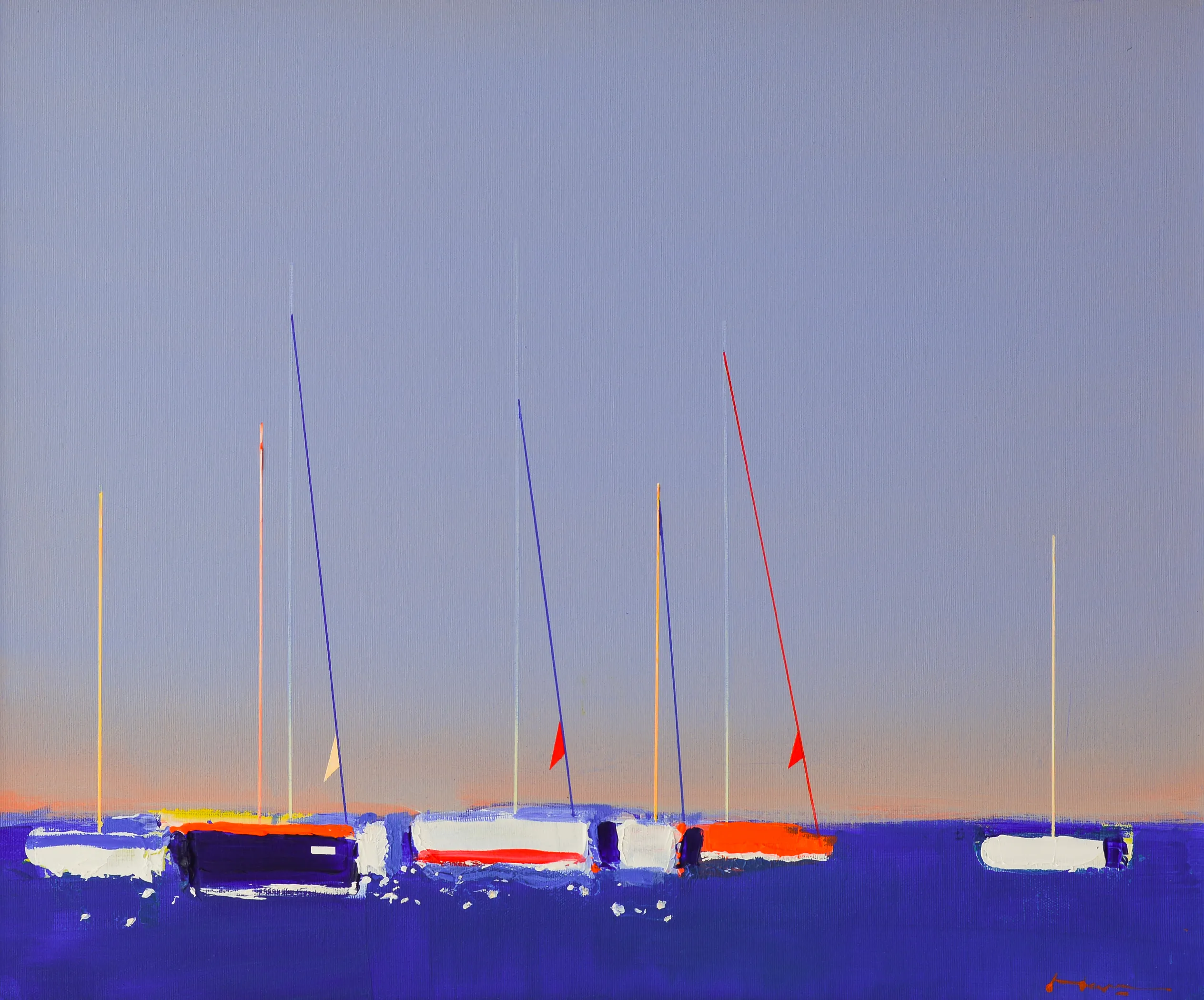 Image of After the Regatta by Igor Nekraga, size: 50x60, made of Acrylic on canvas, Painting medium, from Ukraine, part of the Acrylics series, priced at $650 Photo 2 of 4.