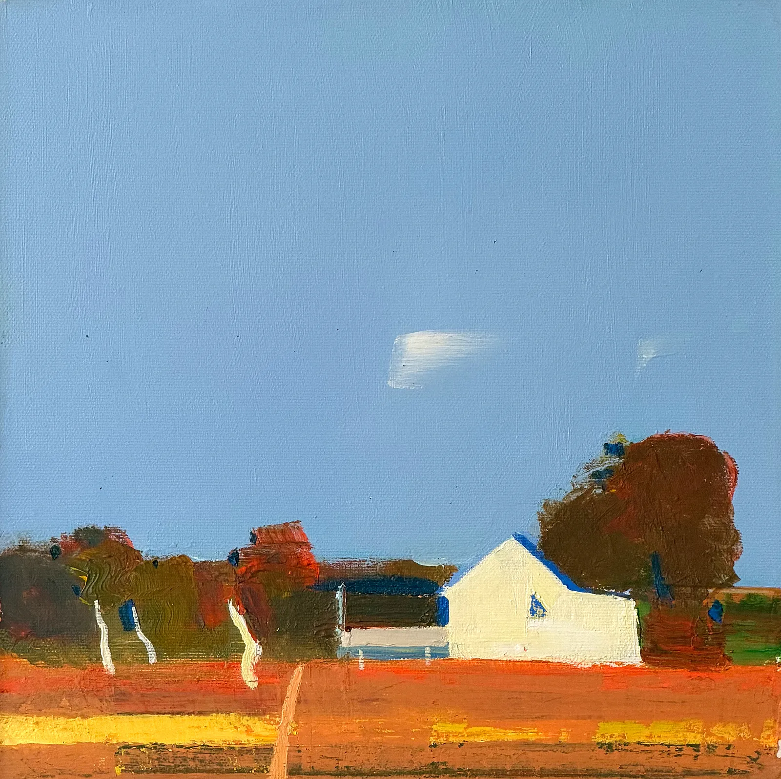 Image of Country House. Warm September by Igor Nekraga, size: 30х30, made of Acrylic on canvas, Painting medium, from Ukraine, part of the Acrylics series, priced at $400 Photo 2 of 4.