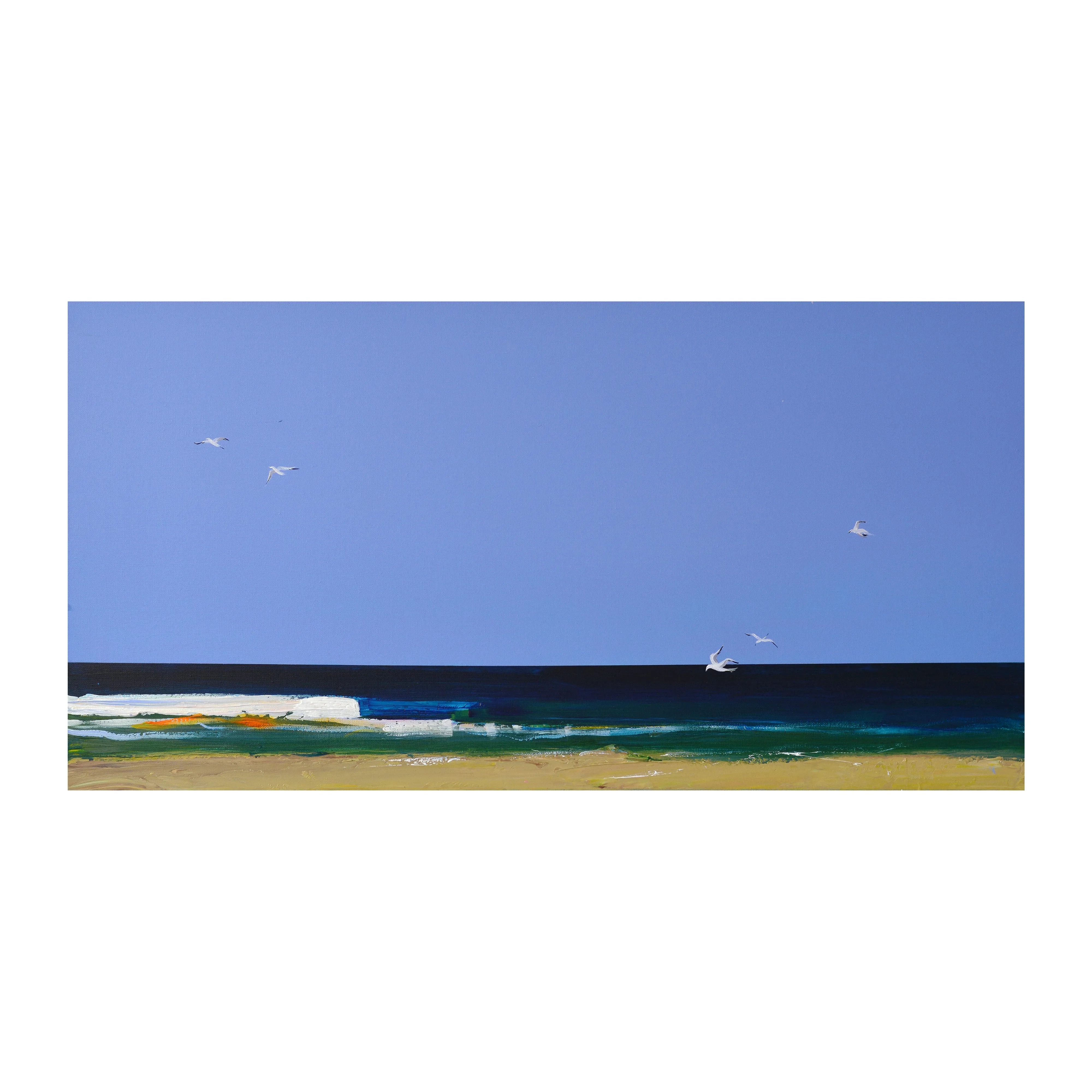 Зображення "Gulls over the Sea" від Igor Nekraha, розмір: 100x50, матеріали: Acrylic on canvas, медіум: Живопис, місто: Kyiv, серія: Acrylics, ціна: $1500 Фото 4 з 4.