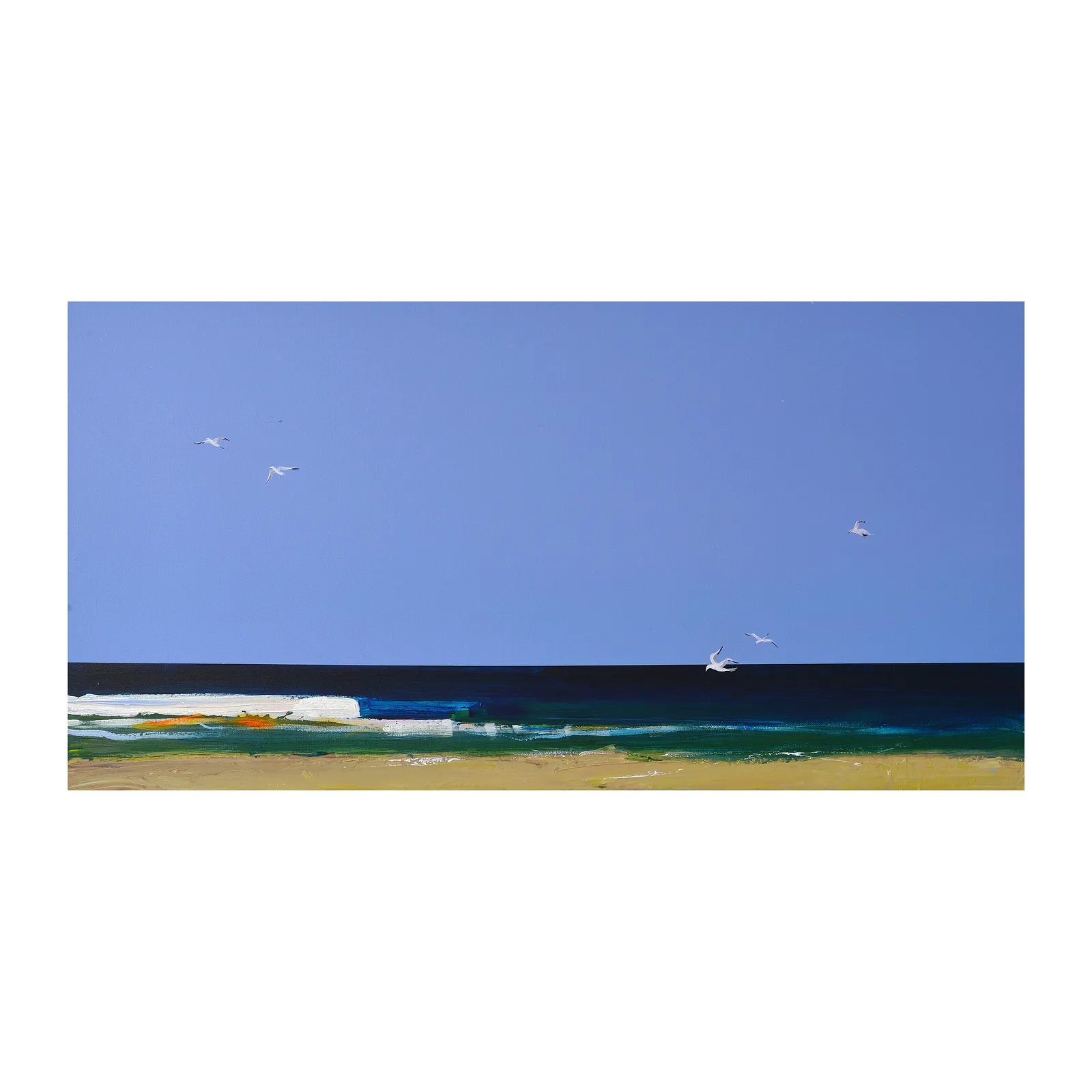 Зображення "Gulls over the Sea" від Igor Nekraha, розмір: 100x50, матеріали: Acrylic on canvas, медіум: Живопис, місто: Kyiv, серія: Acrylics, ціна: $1500 Фото 4 з 4.