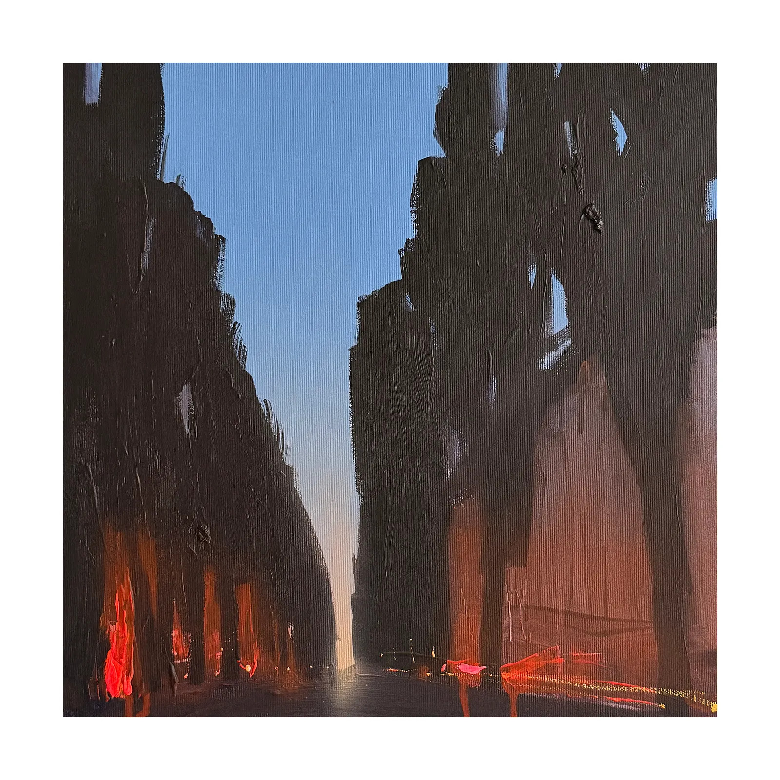 Image of Shevchenko Boulevard  by Igor Nekraha, size: 40x40 cm, made of Acrylic on canvas, Painting medium, from Kyiv, part of the Acrylics series, priced at $450 Photo 4 of 4.