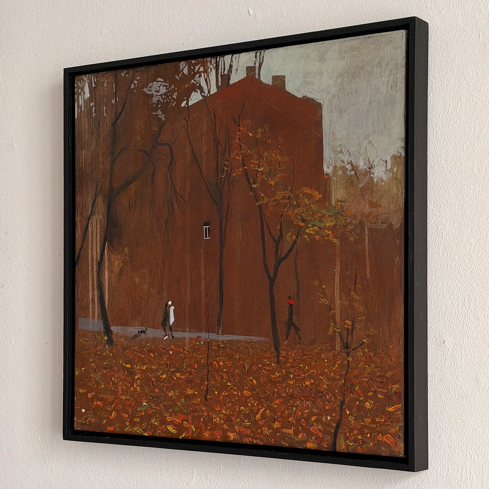 Image of City Square in October by Igor Nekraha, size: 40x40 cm, made of Acrylic on canvas, Painting medium, from Kyiv, part of the Acrylics series, priced at $500 Photo 4 of 4.