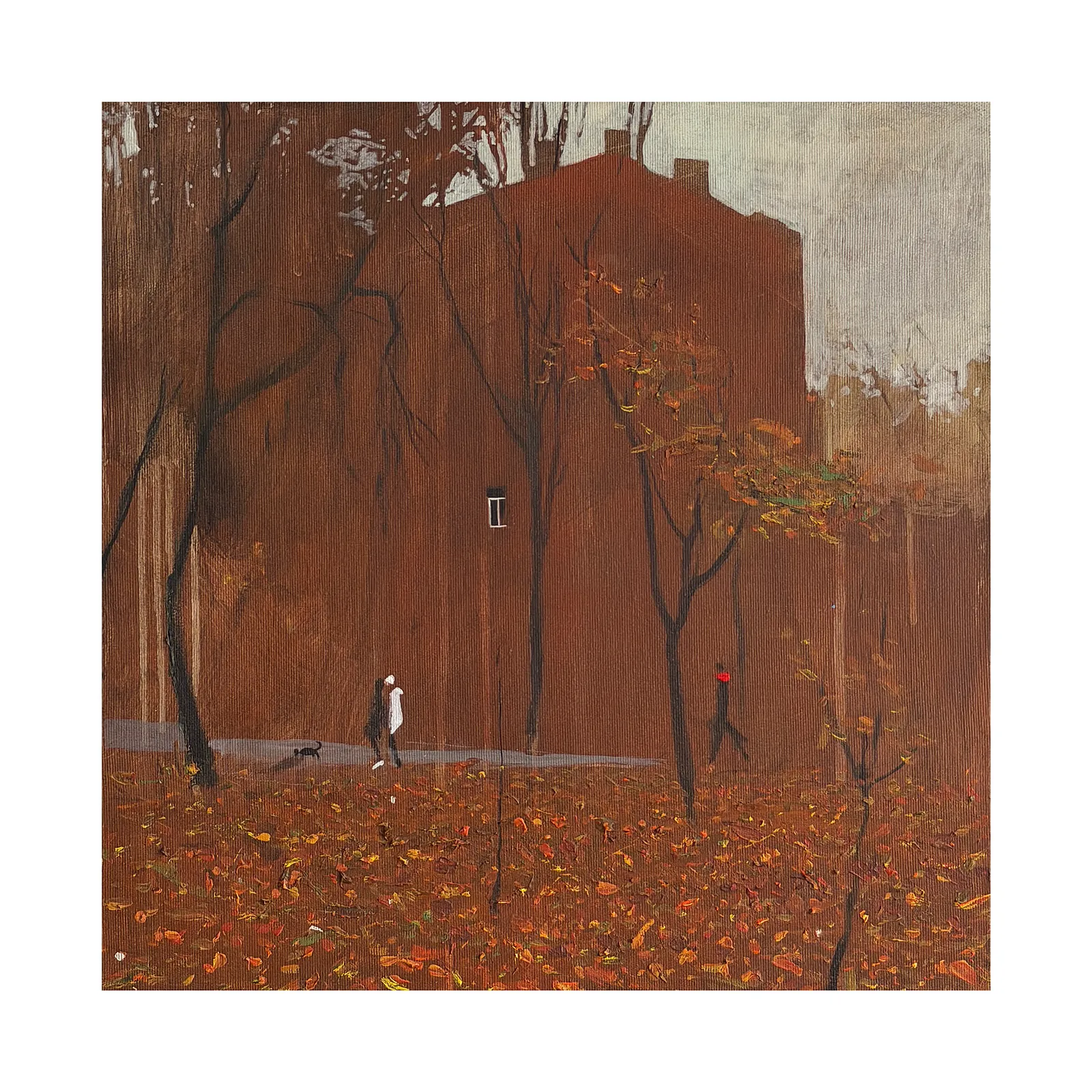 Image of City Square in October by Igor Nekraha, size: 40x40 cm, made of Acrylic on canvas, Painting medium, from Kyiv, part of the Acrylics series, priced at $500 Photo 3 of 4.