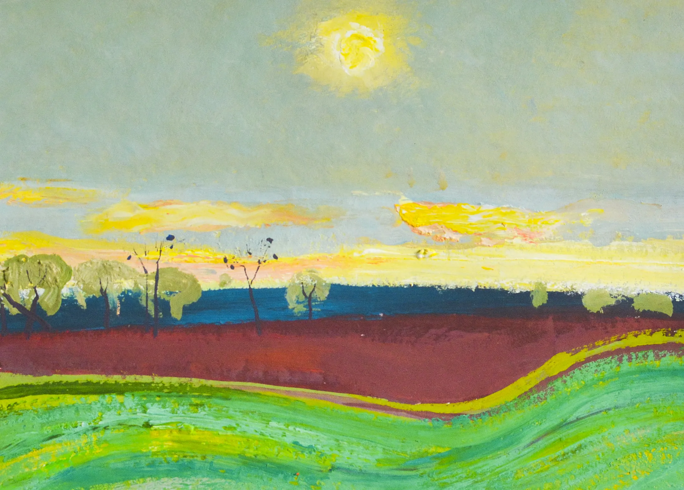 Зображення "Sunset on the field" від Igor Nekraha, розмір: 20x30, матеріали: Gouache on paper, медіум: Графіка, місто: Ukraine, серія: Gouaches, ціна: $350 Фото 2 з 4.