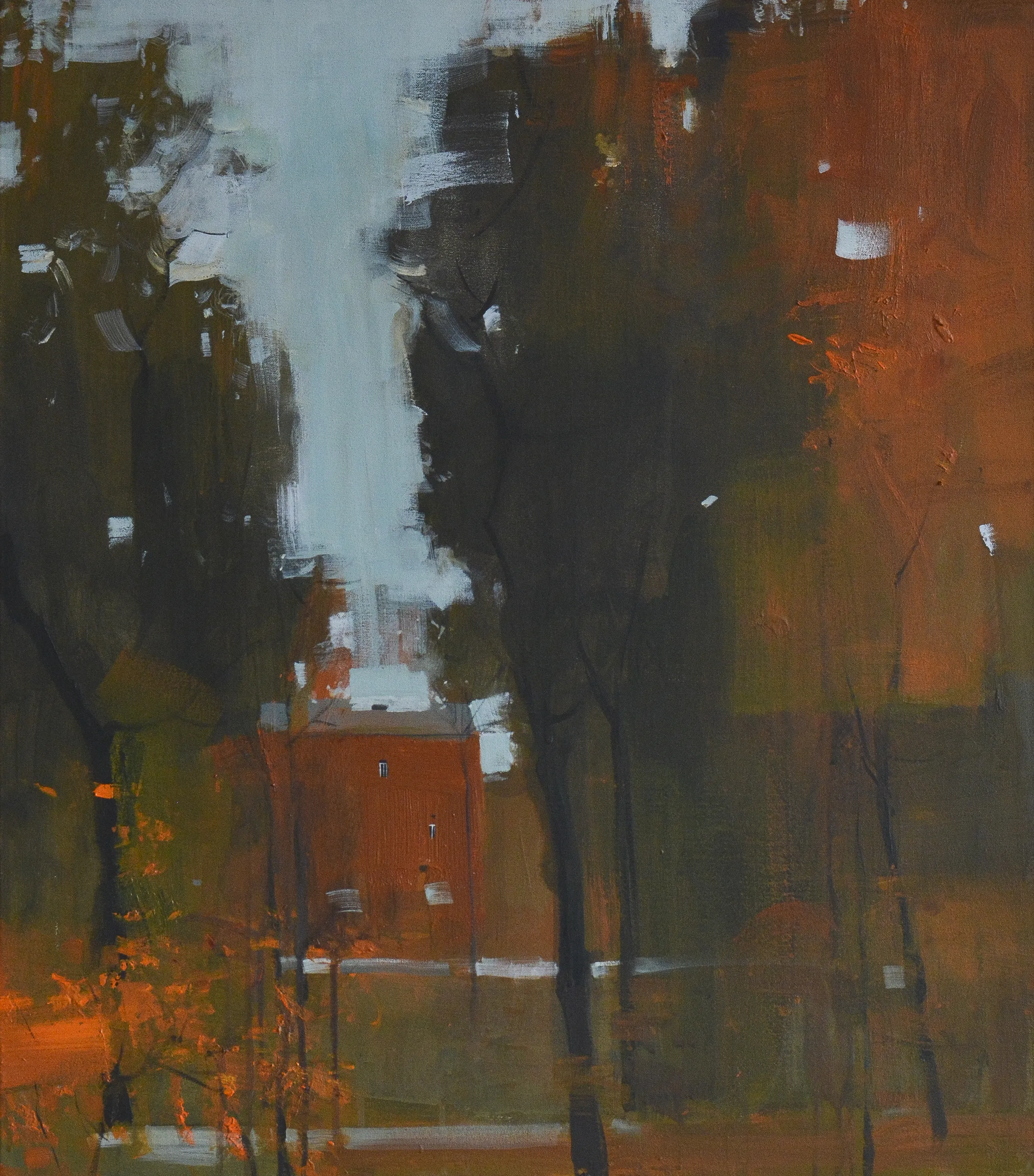 Image of Autumn in Pavlivskiy Square by Igor Nekraga, size: 80x70, Painting medium, part of the Acrylics series, priced at $800 Photo 2 of 4.