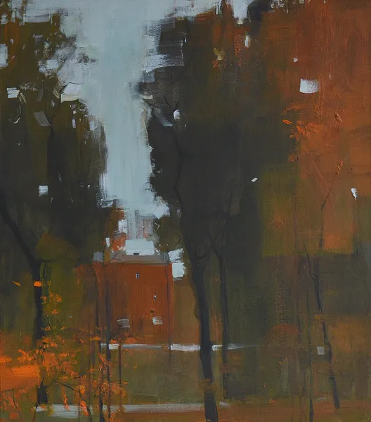 Image of Autumn in Pavlivskiy Square by Igor Nekraga, size: 80x70, Painting medium, part of the Acrylics series, priced at $800 Photo 2 of 4.