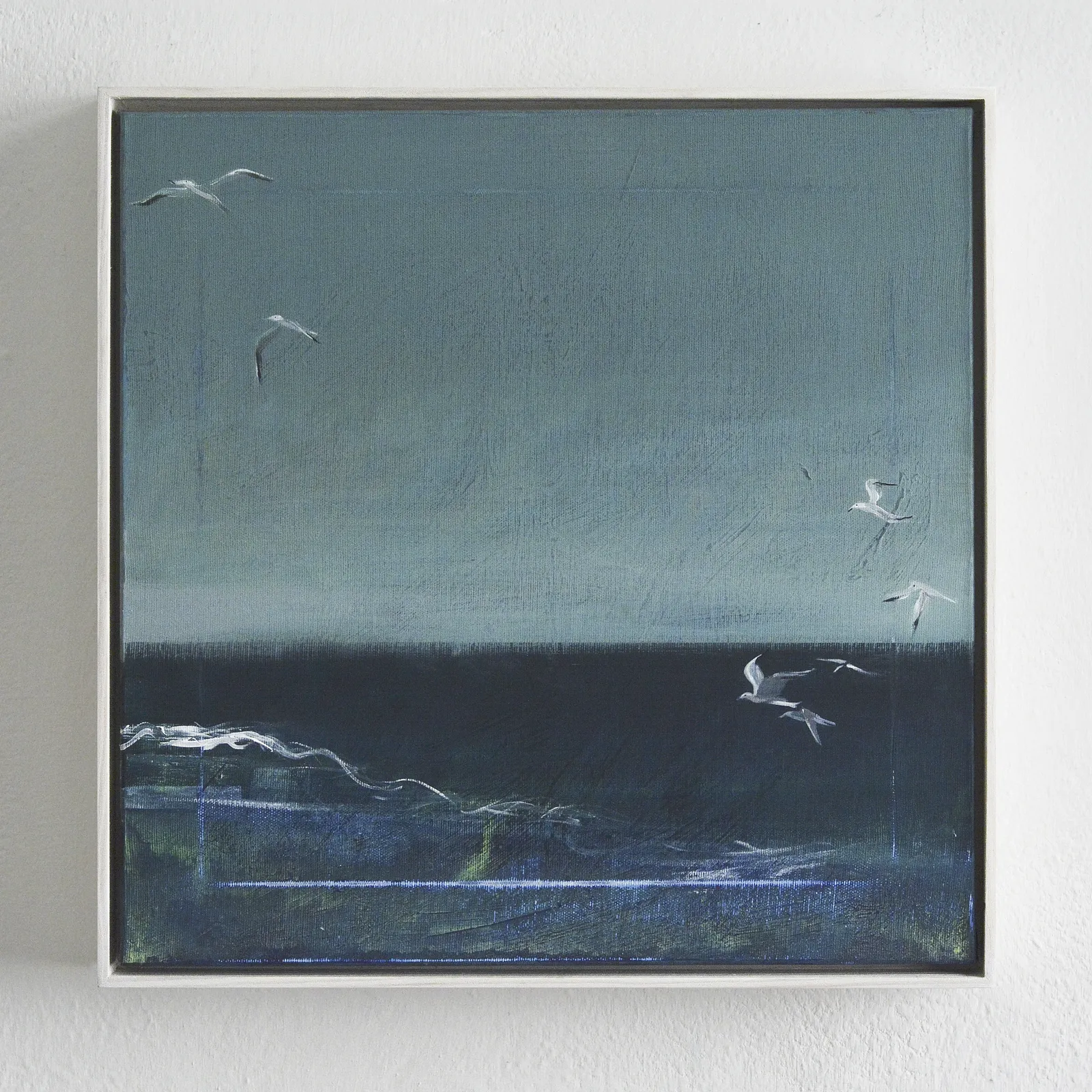 Image of The cold sea by Igor Nekraga, size: 40x40, made of Acrylic on canvas, Painting medium, from Ukraine, part of the Acrylics series, priced at $450 Photo 1 of 4.
