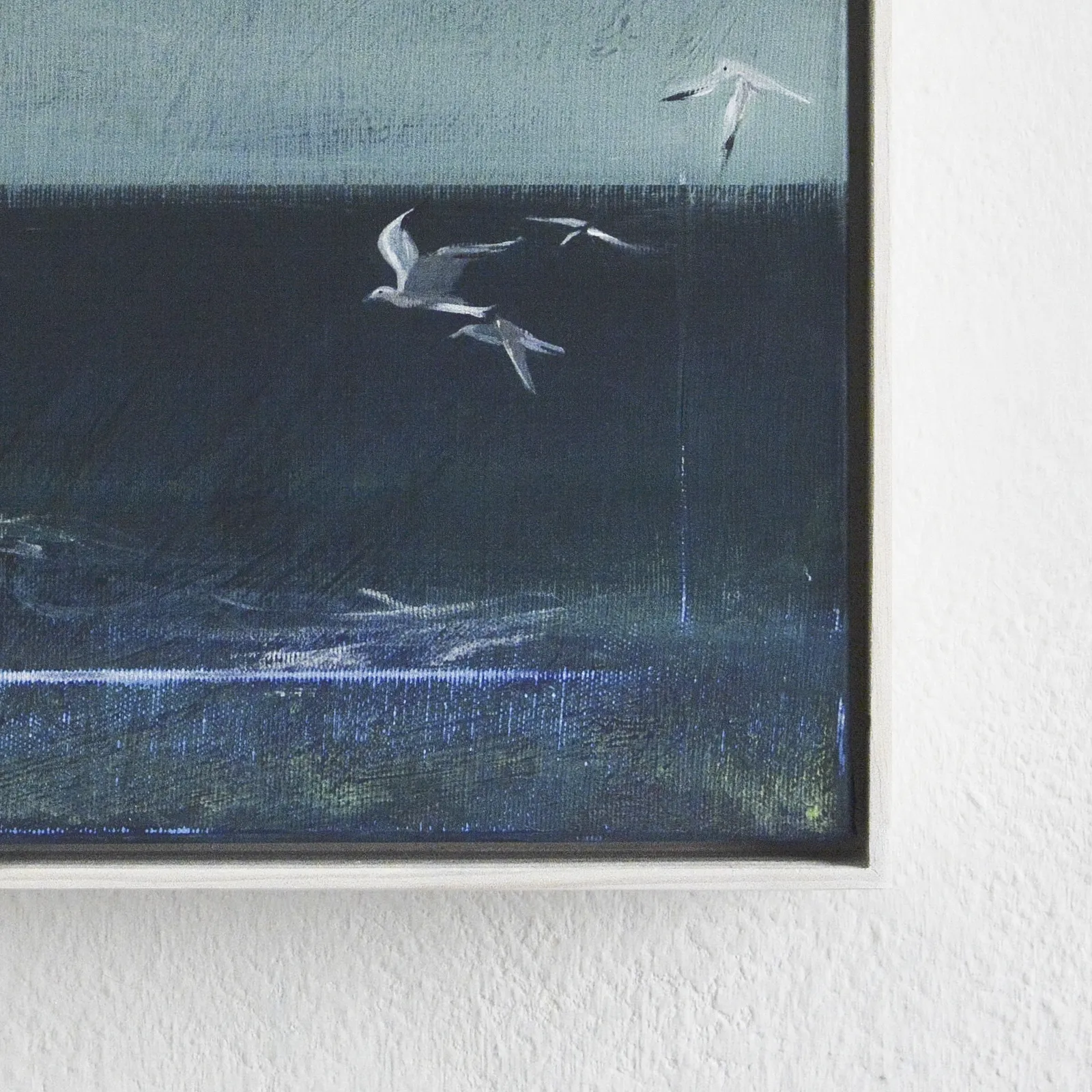Image of The cold sea by Igor Nekraga, size: 40x40, made of Acrylic on canvas, Painting medium, from Ukraine, part of the Acrylics series, priced at $450 Photo 3 of 4.